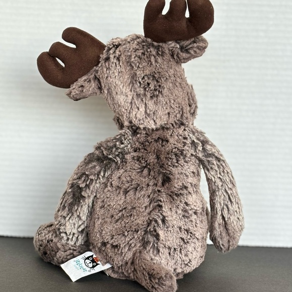 Jellycat Bashful MARTY MOOSE 13” Brown Plush Stuffed Animal Pre-owned - Picture 3 of 10